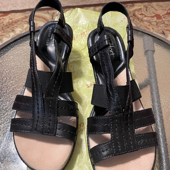 Women’s strictly comfort. sandals size 8 Medium color Black - Picture 2 of 9